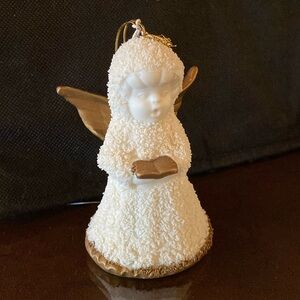 Porcelain Angel Bell Ornaments W/ Gold Accents